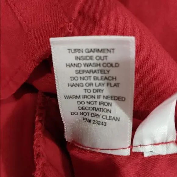 NEW YORK & CO.! ROUGE RED COTTON BLEND JEWELED COLLAR BUTTON FRONT BLOUSE! SZ XL - Picture 8 of 10